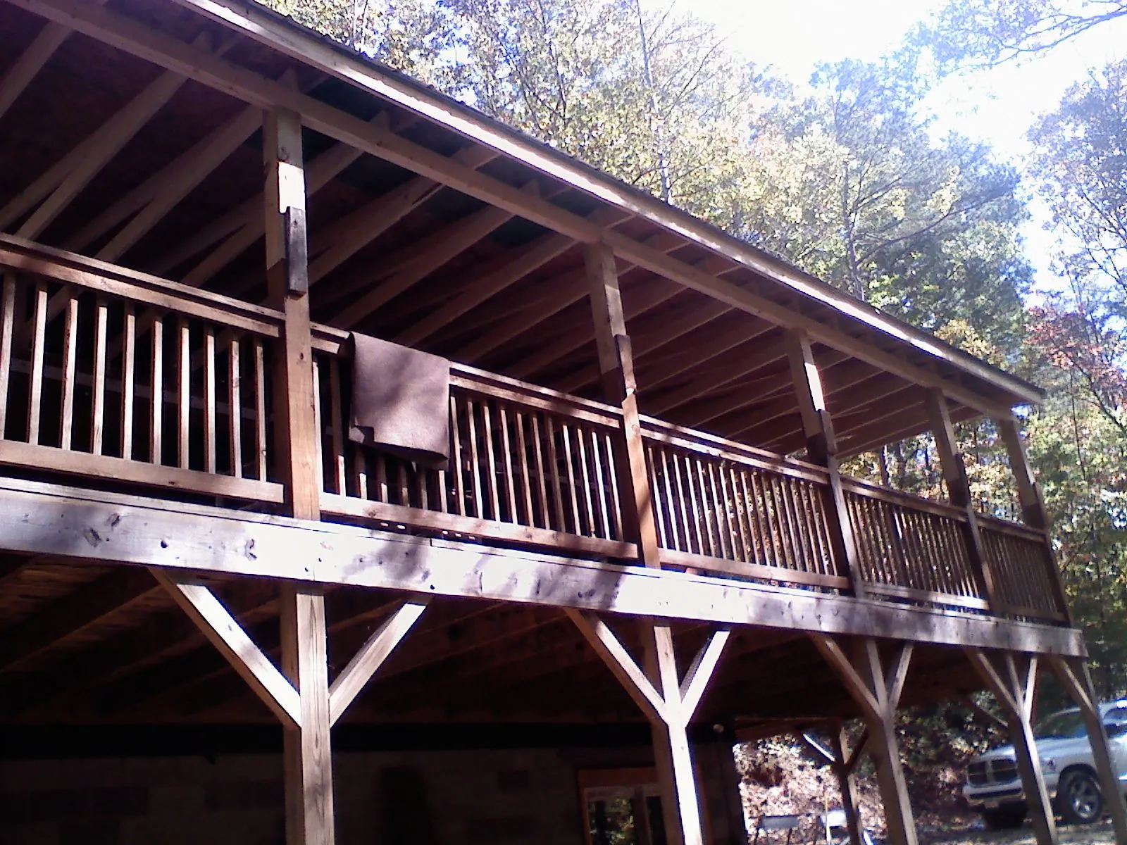Timber framing under a new elevated porch and deck — Roof Leak Repair in Helmetta by Roofing Brothers